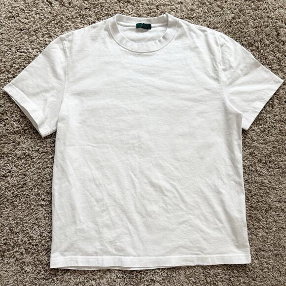 J. Crew Men's White Relaxed Premium-Weight Cotton Short Sleeve T-Shirt Size M - Picture 1 of 8
